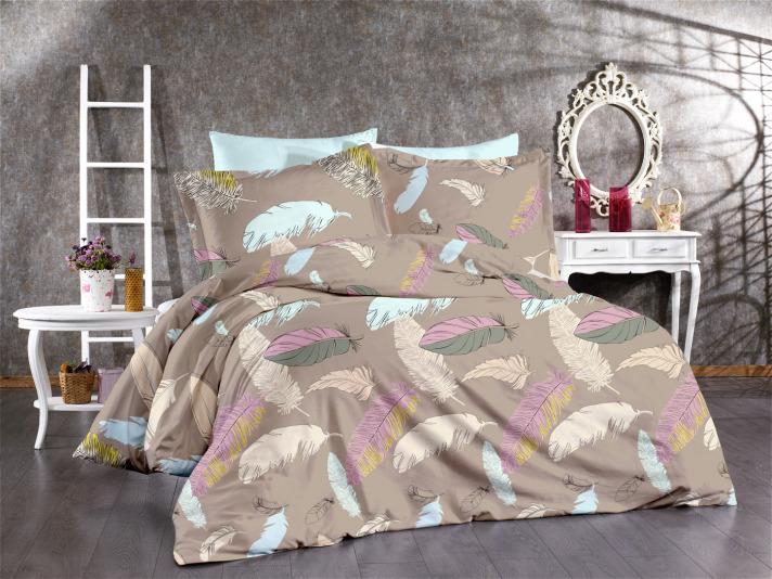 Duvet Cover Set Satin Feathers